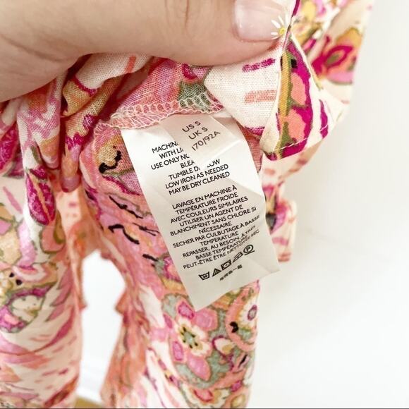 Free People NWT Pink Linen-Blend Summer in Tulum Mini Dress Size S - Picture 6 of 9